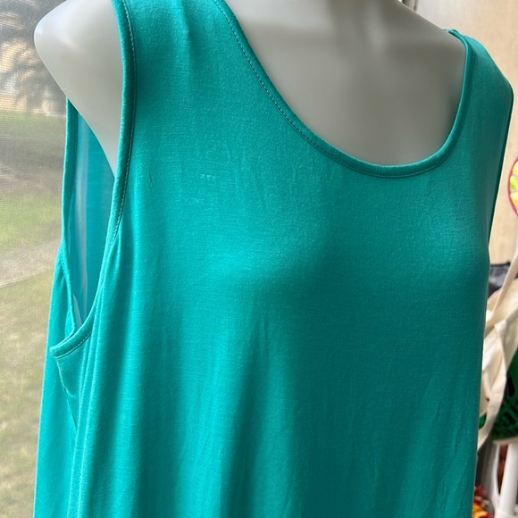 Worthington Ladies plus size aqua and white lined top - Picture 3 of 7